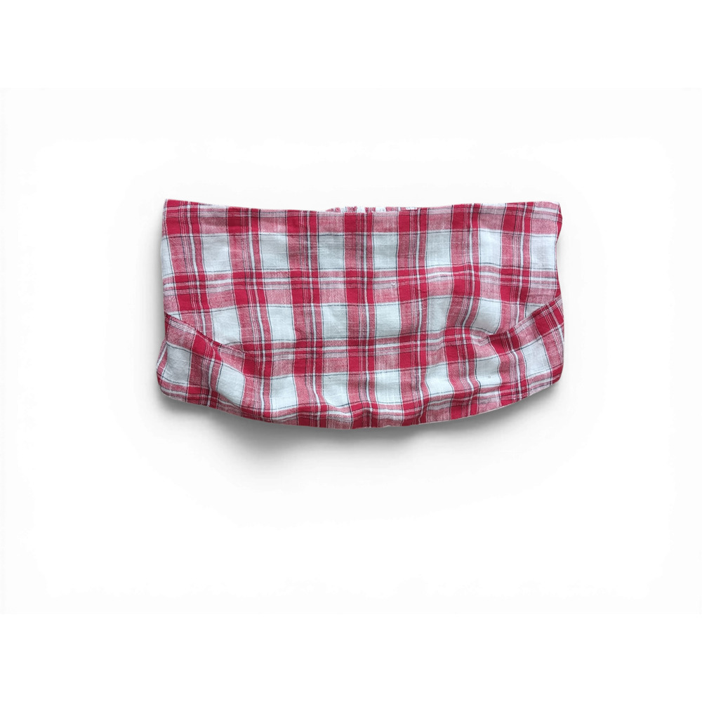 New with Tags Free People Set Red Plaid Strapless Crop Top SZ L Skirt SZ M - Picture 7 of 15